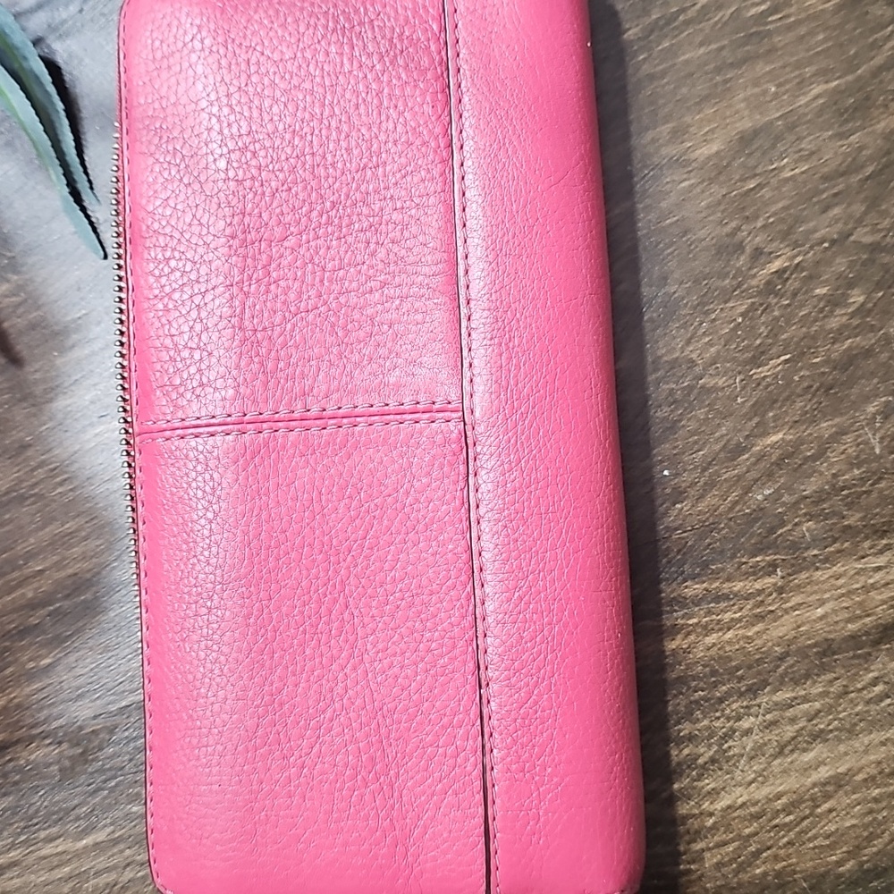 Coach Pink Leather Women's LONG ZIPPY Wallet - Picture 6 of 7